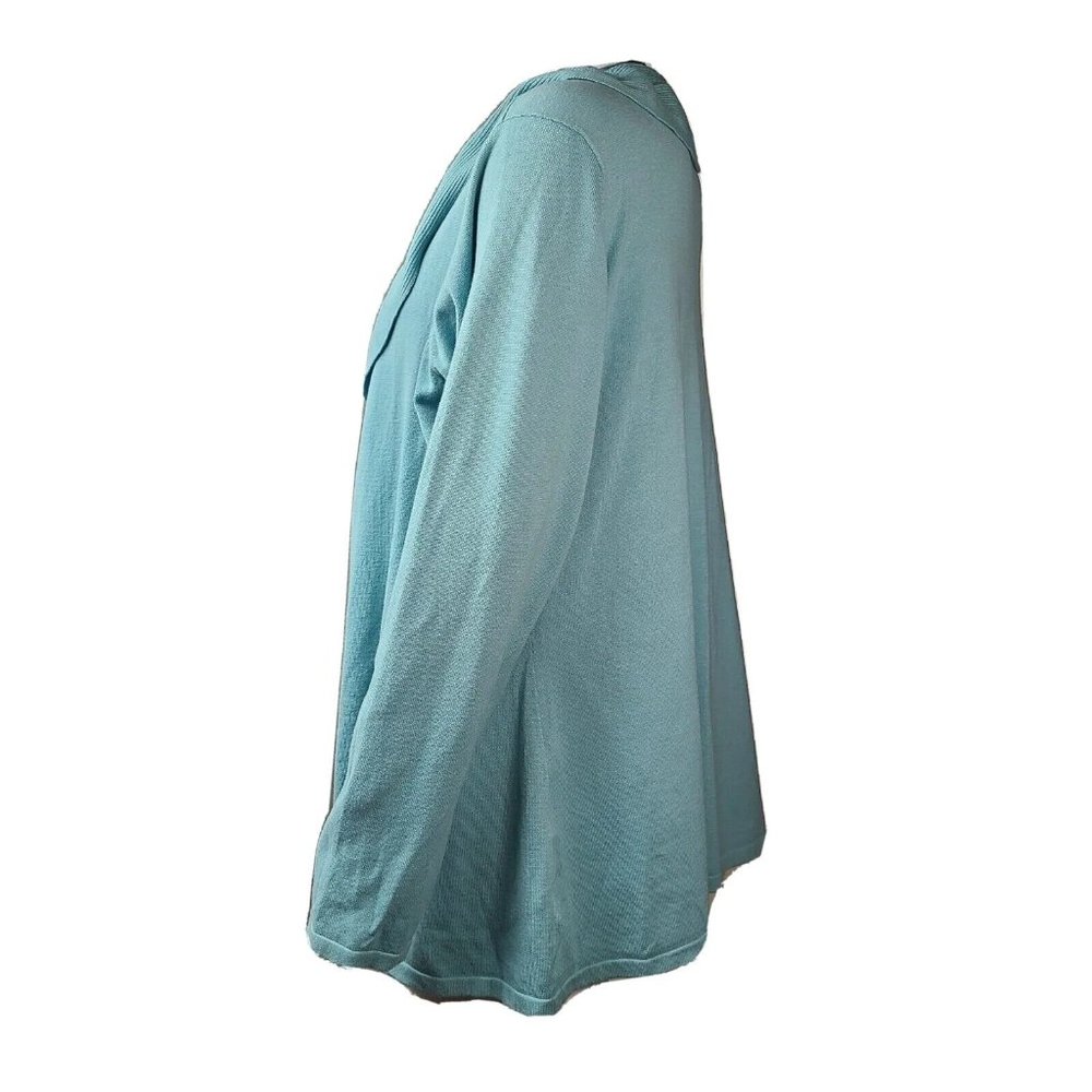Charter Club Cardigan Sweater Womens 1X Solid All Blue Long Sleeve Open Front - Picture 2 of 6